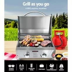Grillz Portable Gas Oven BBQ 2 Burners LPG Stove Outdoor Picnic Camping Cooking -Barbeques shop 5XpmWHVlPhK 8WP3t3kPjqGiM