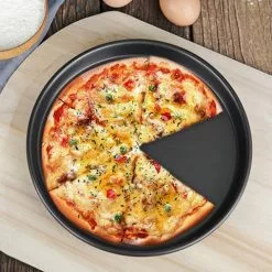 SOGA 2X 10-inch Round Black Steel Non-stick Pizza Tray Oven Baking Plate Pan -Barbeques shop 5zQrgavdgFpEzkYkMCy73z6wQ 2