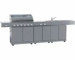 Alfresco Island Inc 6 Burner BBQ, Sink & Range