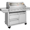 BeefEater 7000 Premium 5 Burner Flame Failure BBQ On Side Burner Cart