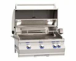 Fire Magic Grills Aurora A660i 3 Burner Built-In BBQ (H Shaped Burners) With Analog Thermometer, Backburner & Rotisserie Kit -Barbeques shop FMAURA660I 01