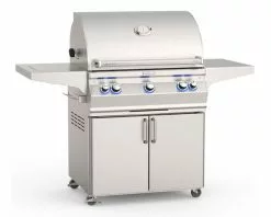 Fire Magic Grills Aurora A660s Free Standing 3 Burner BBQ (H Shaped Burners) With Analog Thermometer, Backburner & Rotisserie Kit