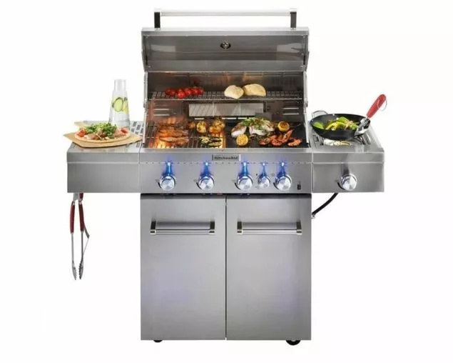 KitchenAid 4 Burner LPG BBQ With Side Burner 1 KitchenAid 4 Burner LPG BBQ With Side Burner