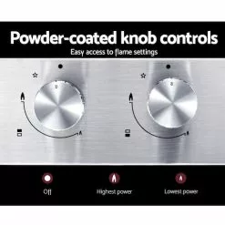 Devanti Gas Cooktop 30cm Gas Stove Cooker 2 Burner Cook Top Konbs NG LPG Steel -Barbeques shop Pa3xZdlWkYZAjkLgHtWhcCFzw