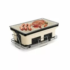Healthy Choice Portable Hibachi Tabletop Grill Dual Charcoal BBQ Chambers -Barbeques shop Qkva49aPUPgY9xrCpBikIo4co