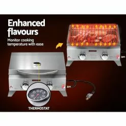 Grillz Portable Gas BBQ LPG Oven Camping Cooker Grill 2 Burners Stove Outdoor -Barbeques shop V9pKQptjNzutpalgQC8ouyxJo