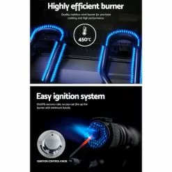 Grillz Portable Gas Oven BBQ 2 Burners LPG Stove Outdoor Picnic Camping Cooking -Barbeques shop XdHUawM7J1LVGLkjeoP O8CMY