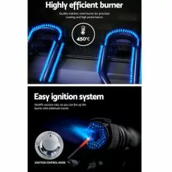 Grillz Portable Gas BBQ LPG Oven Camping Cooker Grill 2 Burners Stove Outdoor -Barbeques shop df3KbmW4GrigToR5b8Q5p49q0