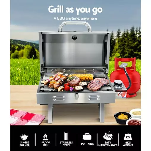 Grillz Portable Gas BBQ Grill Stove Oven Stainless Steel Outdoor Camping Cooker 3 Grillz Portable Gas BBQ Grill Stove Oven Stainless Steel Outdoor Camping Cooker - Image 3