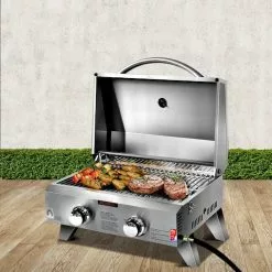 Grillz Portable Gas Oven BBQ 2 Burners LPG Stove Outdoor Picnic Camping Cooking -Barbeques shop rEVPKM8uFxsYBNqyT7Dii0eYI
