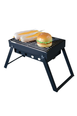 BR Outdoor Premium Portable Charcoal Folding BBQ Grill Barbecue Foldable Travel - Black/Silver